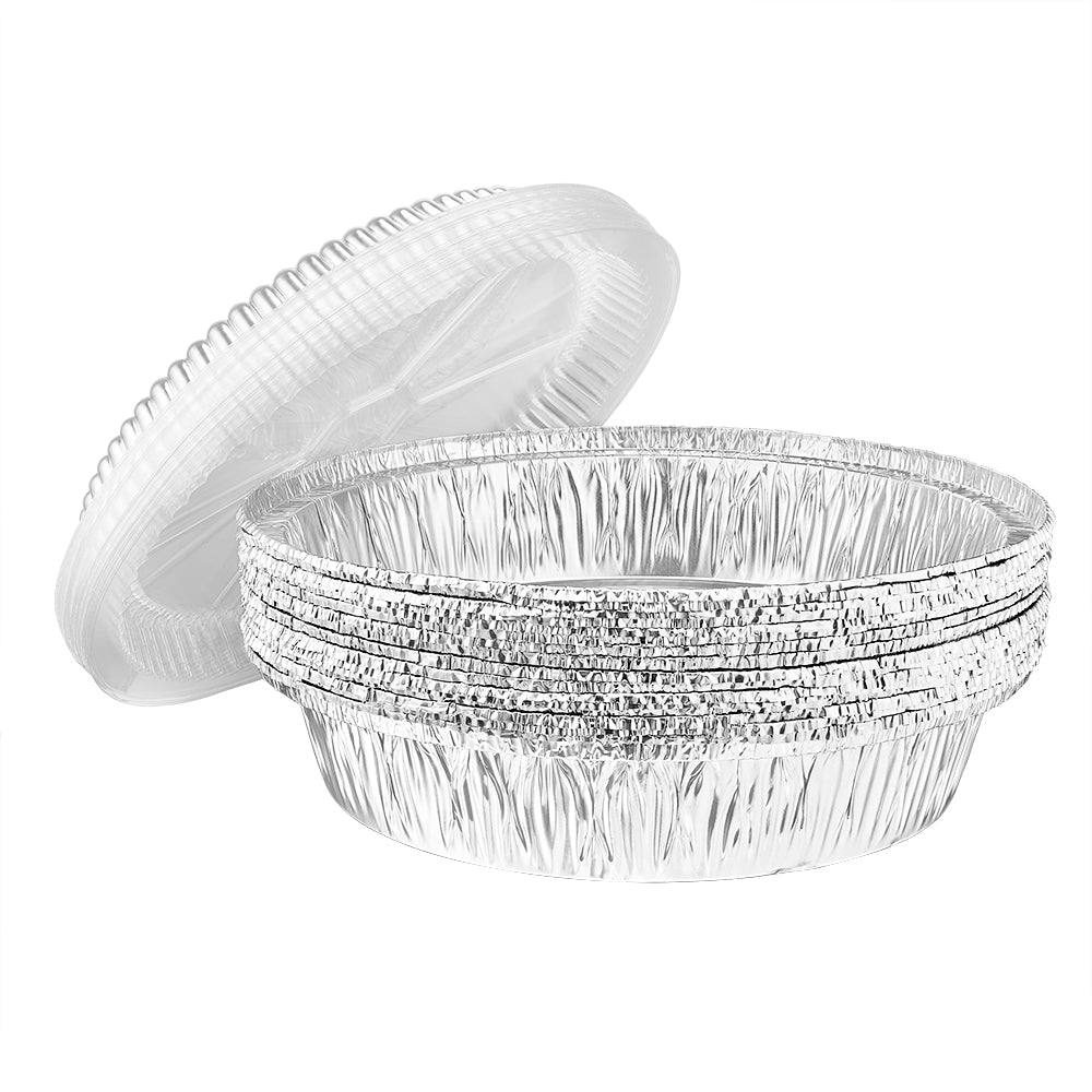 Pack - 8 Inch Disposable Round Aluminum Take-Out Pans - Disposable Tin Containers Perfect Baking Cooking Catering Parties Restaurants No Lids Pack - 8 Inch Disposable Round Aluminum Take-Out Pans - Disposable Tin Containers Perfect Baking Cooking Catering Parties Restaurants No Lids