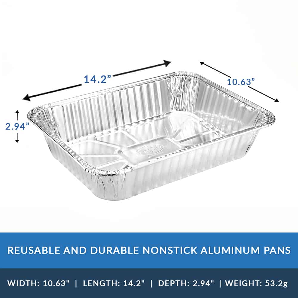 Heavy Duty Aluminum Foil Giant Lasagna Pan 14.2" L X 10.63" W X 2.94" D