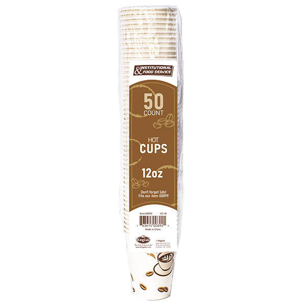 12oz Hot Cup Cafe – Disposable Coffee Cups for Hot Beverages & Drinks