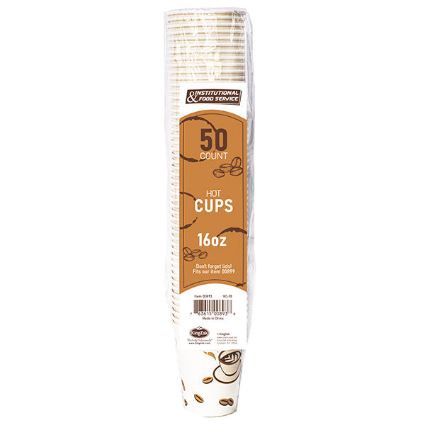 16oz Hot Cup Cafe – Disposable Coffee Cups for Hot Beverages & Drinks