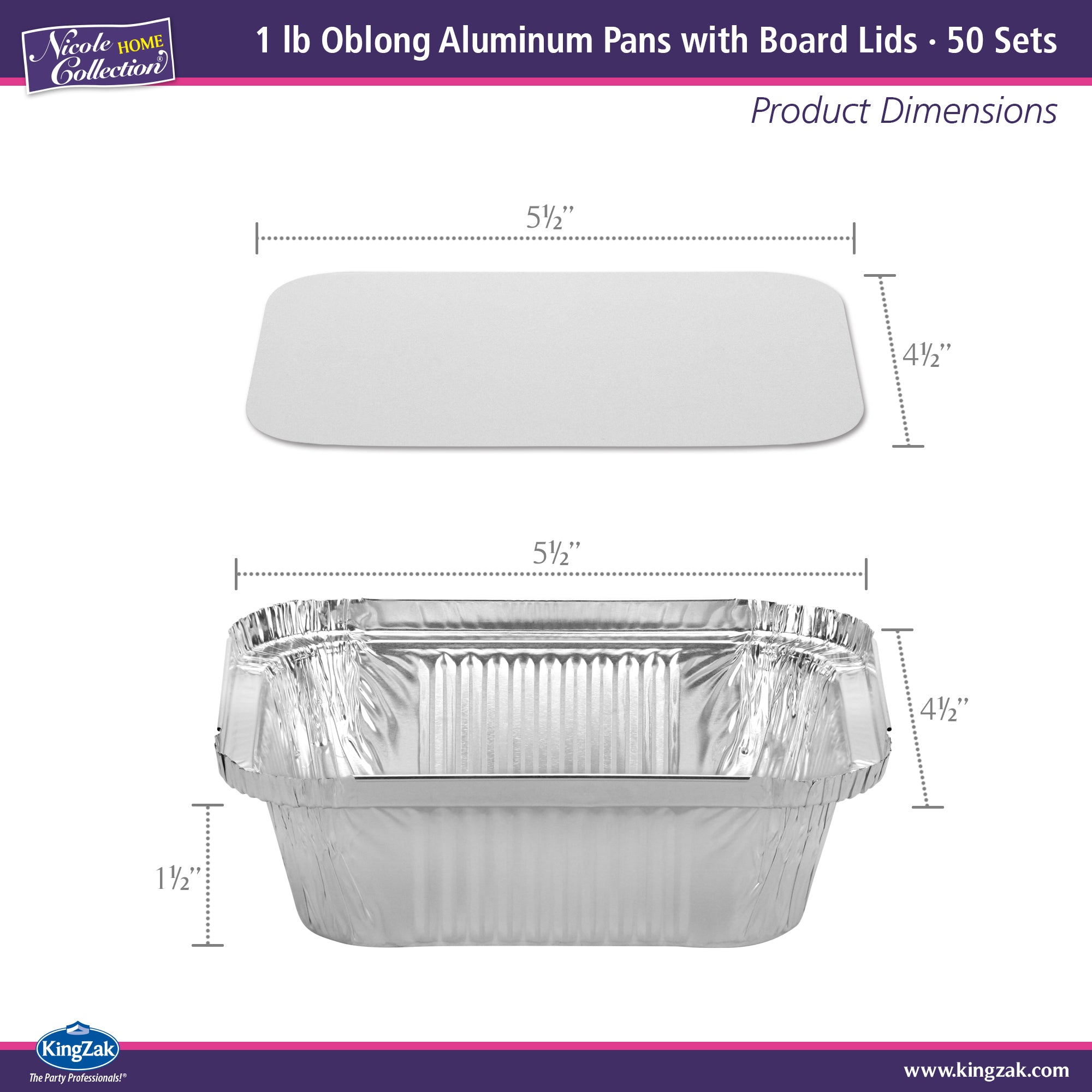 Heavy Duty Aluminum 1 lb Pan with Board Lid