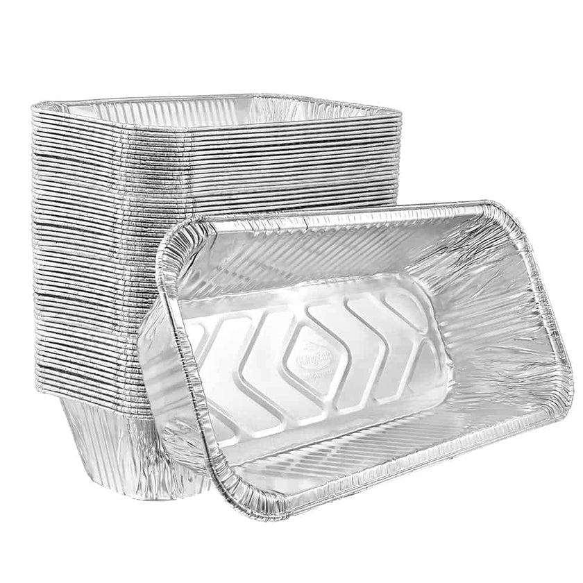 Heavy Duty Aluminum Foil 5lb Loaf Pan with Aluminum Lid 12.625" L X 6.6" W X 3.125" D