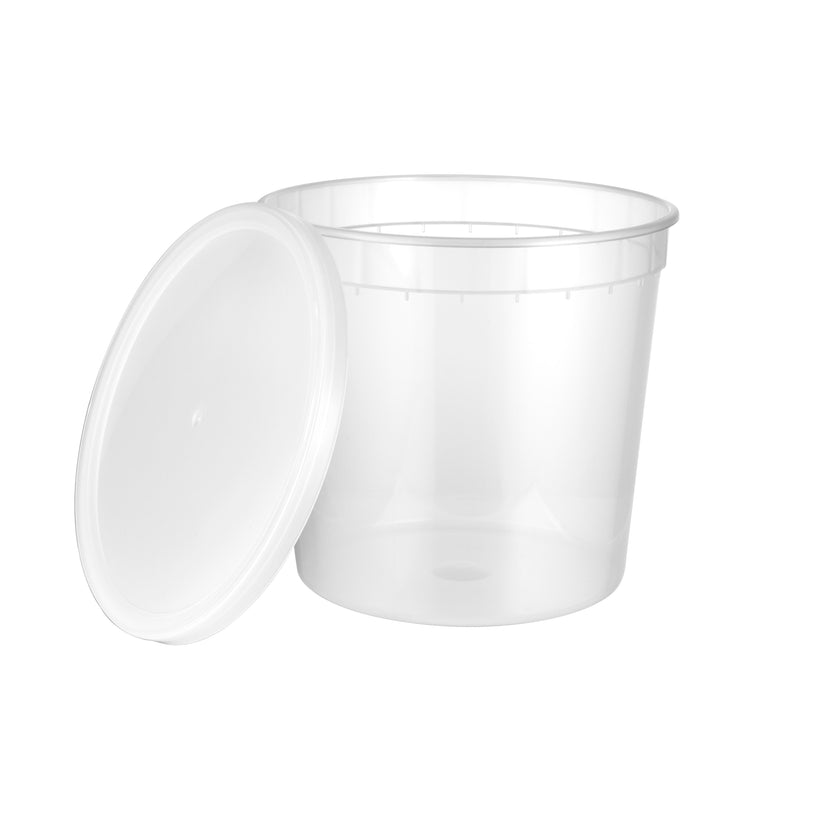 48oz Round Container – Clear with Lid – Durable, Convenient & Ideal for Storage