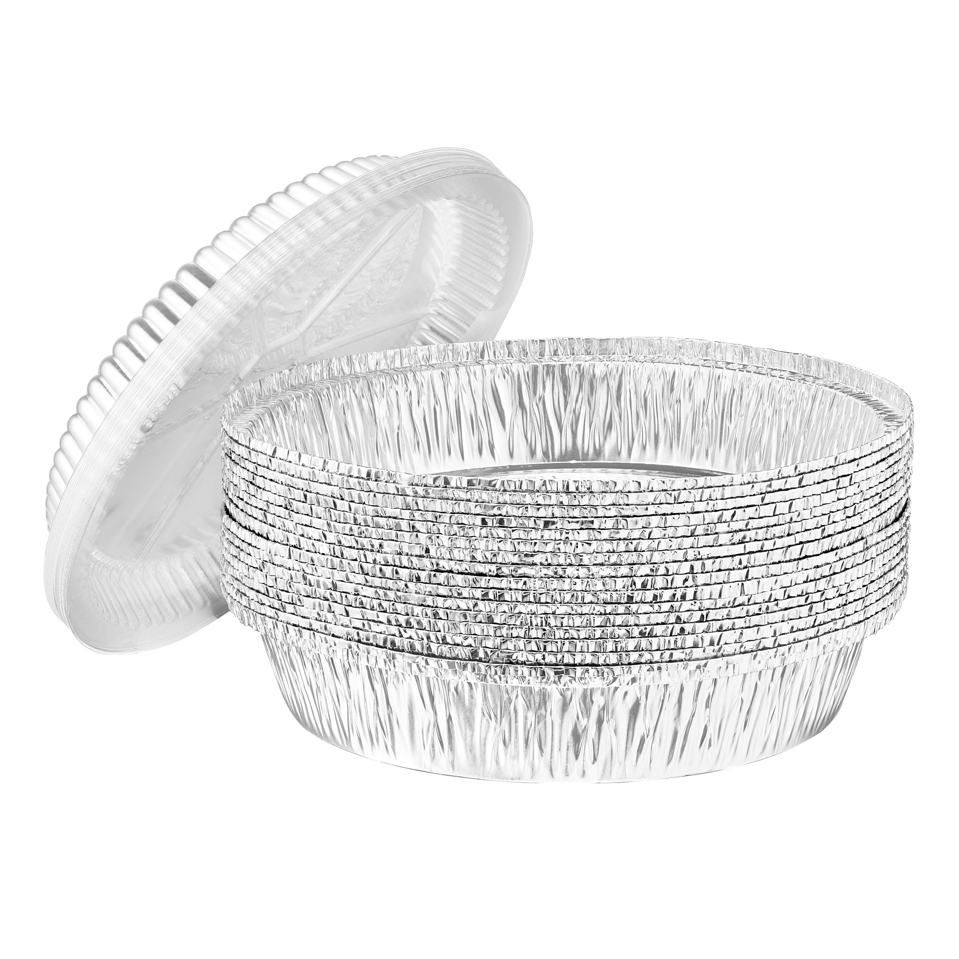 8" Round Aluminum Pan with Dome Lid – Durable Foil Baking Pan for Cakes, Pies, and Takeout
