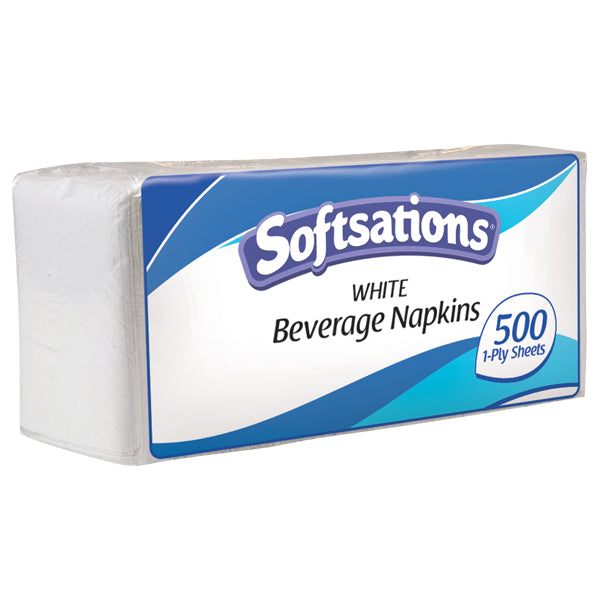 White Beverage Napkins