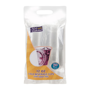 Clear PET Plastic Cups with Sipper Lids