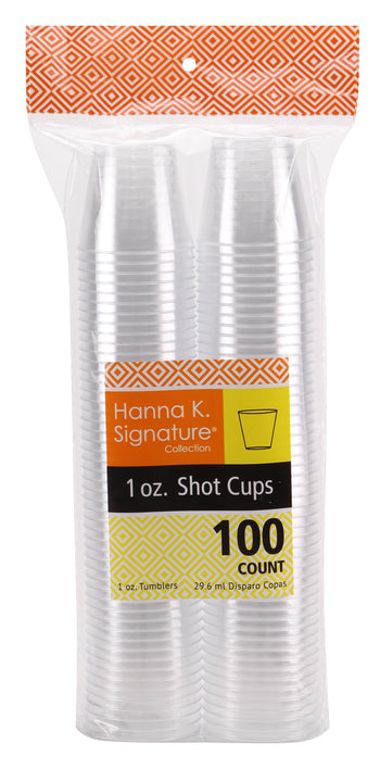 Clear Deluxe Plastic 1oz Shot Cup 100 Pack