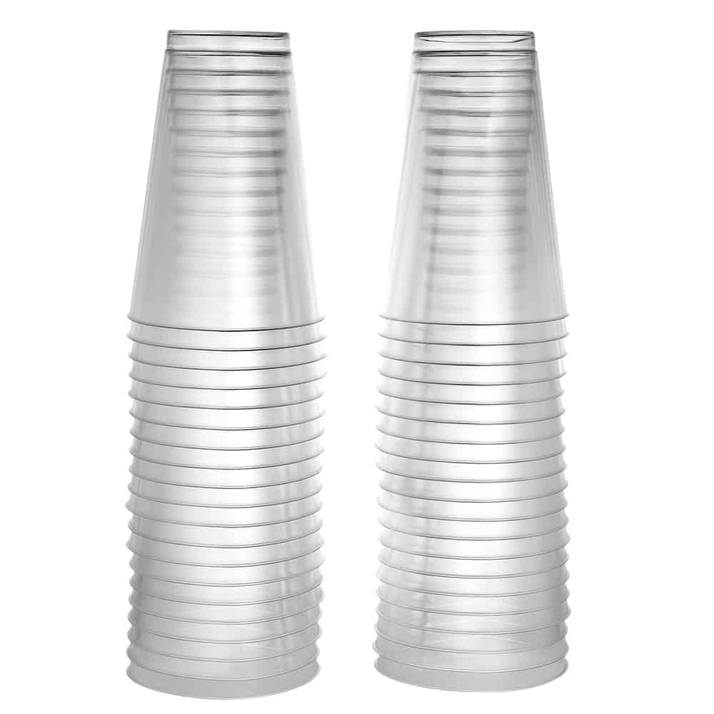 Clear Deluxe Plastic 14 OZ Cups Stack