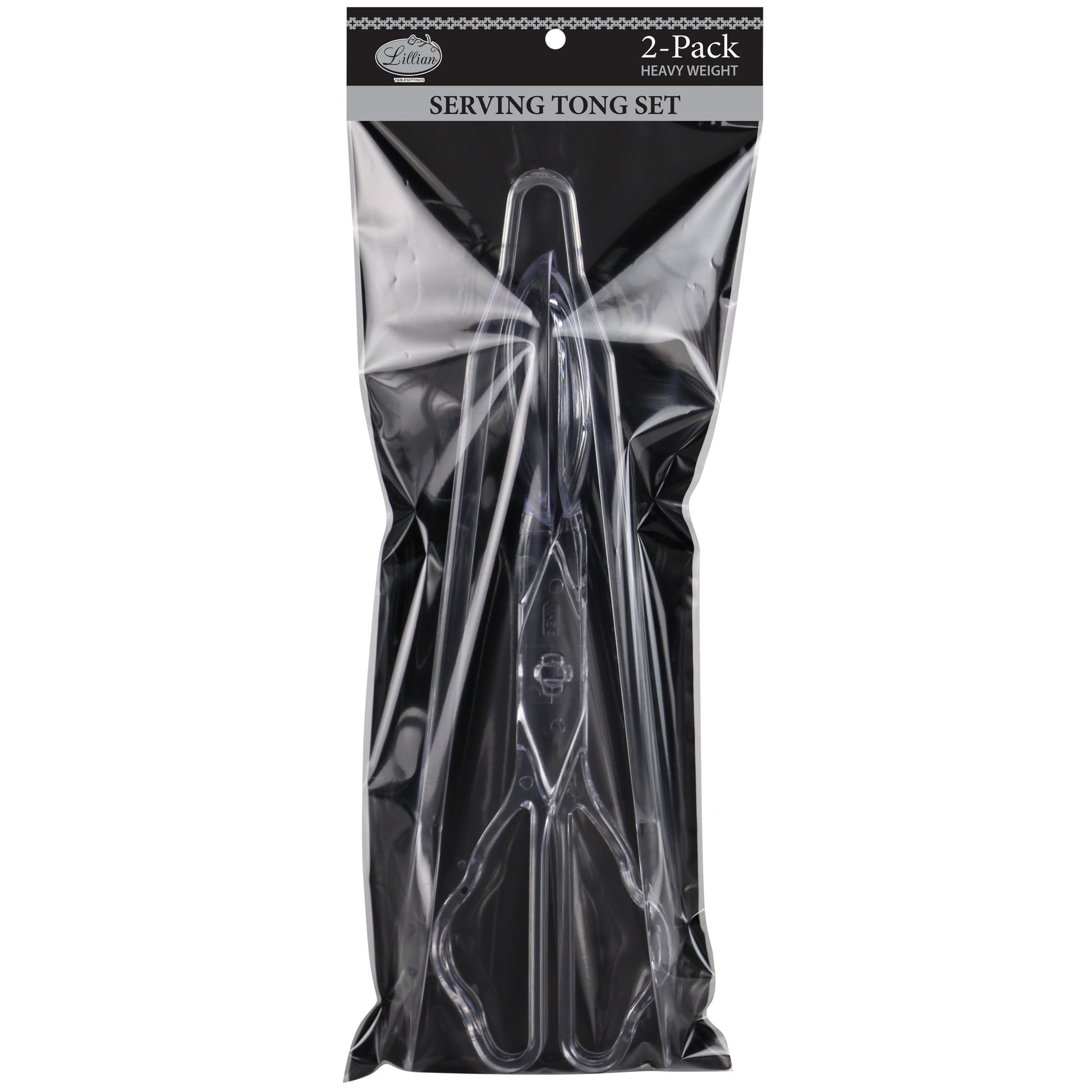 Clear 2-Pack Tong Set