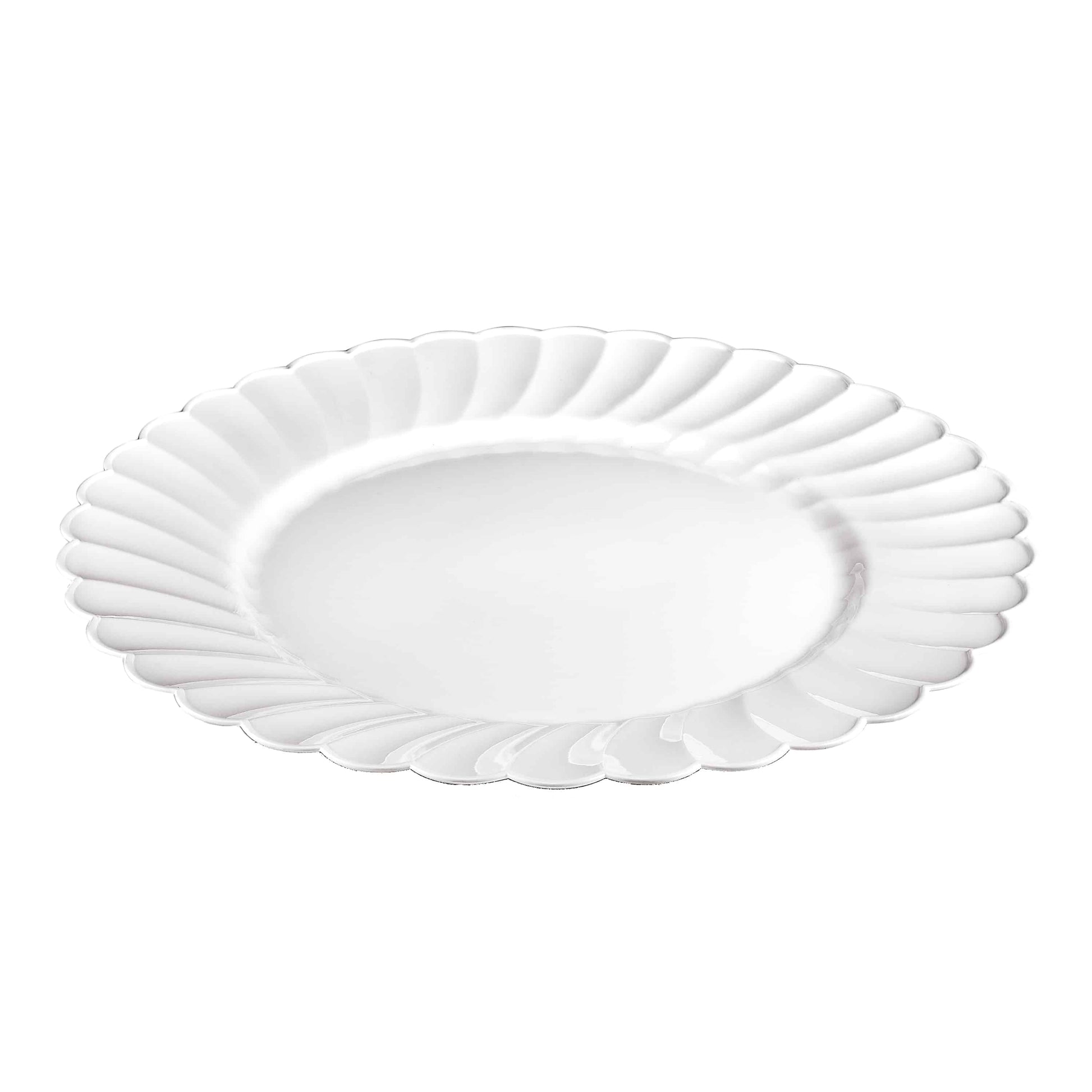 Scalloped Pearl Premium Plastic Round Dinnerware