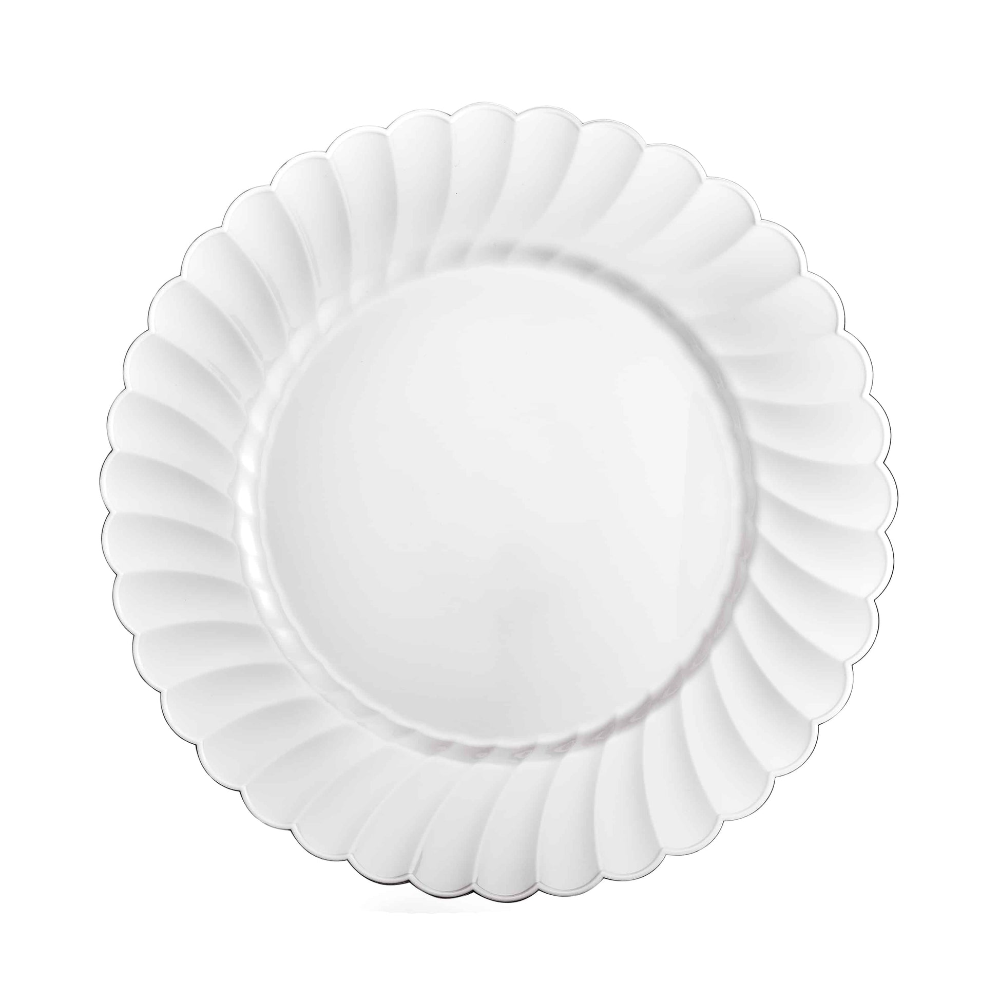 Scalloped Pearl Premium Plastic Round Dinnerware