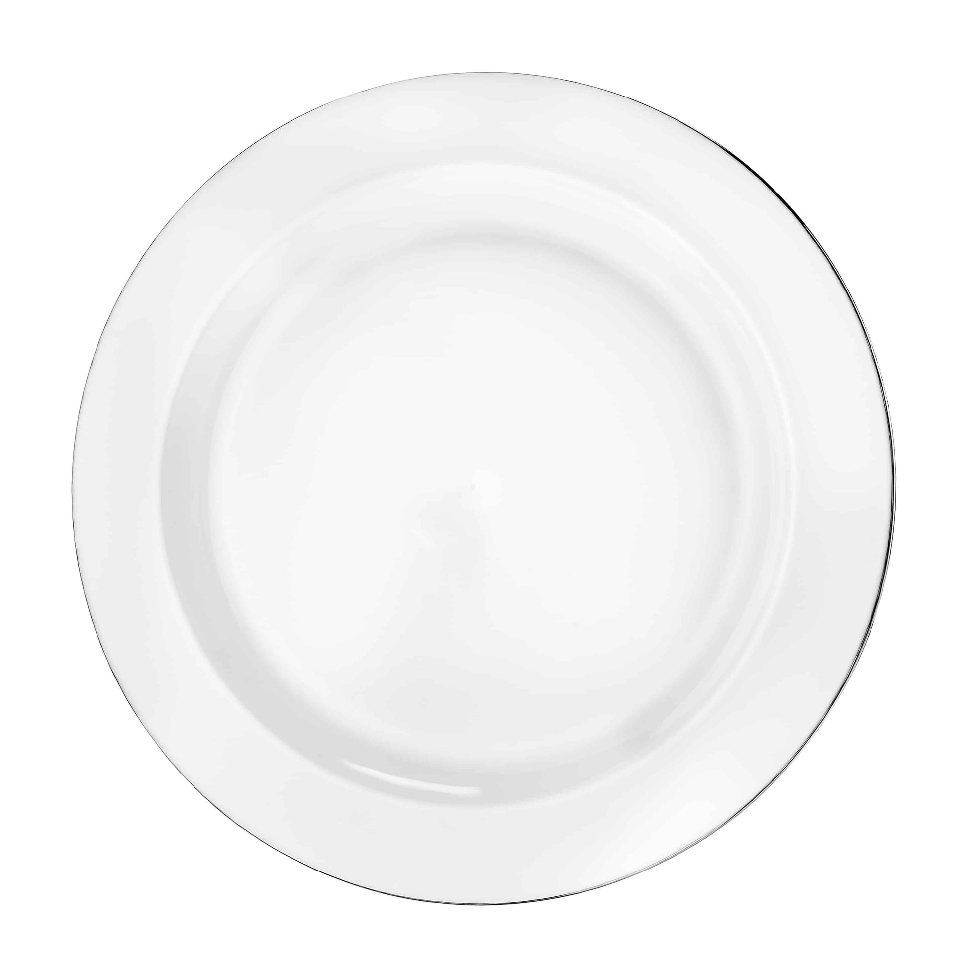 Magnificence Silver Edge Premium Plastic Round Dinnerware: 10.25" Plate