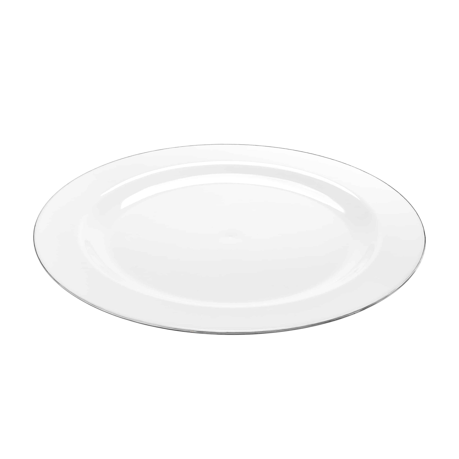 Magnificence Silver Edge Premium Plastic Round Dinnerware