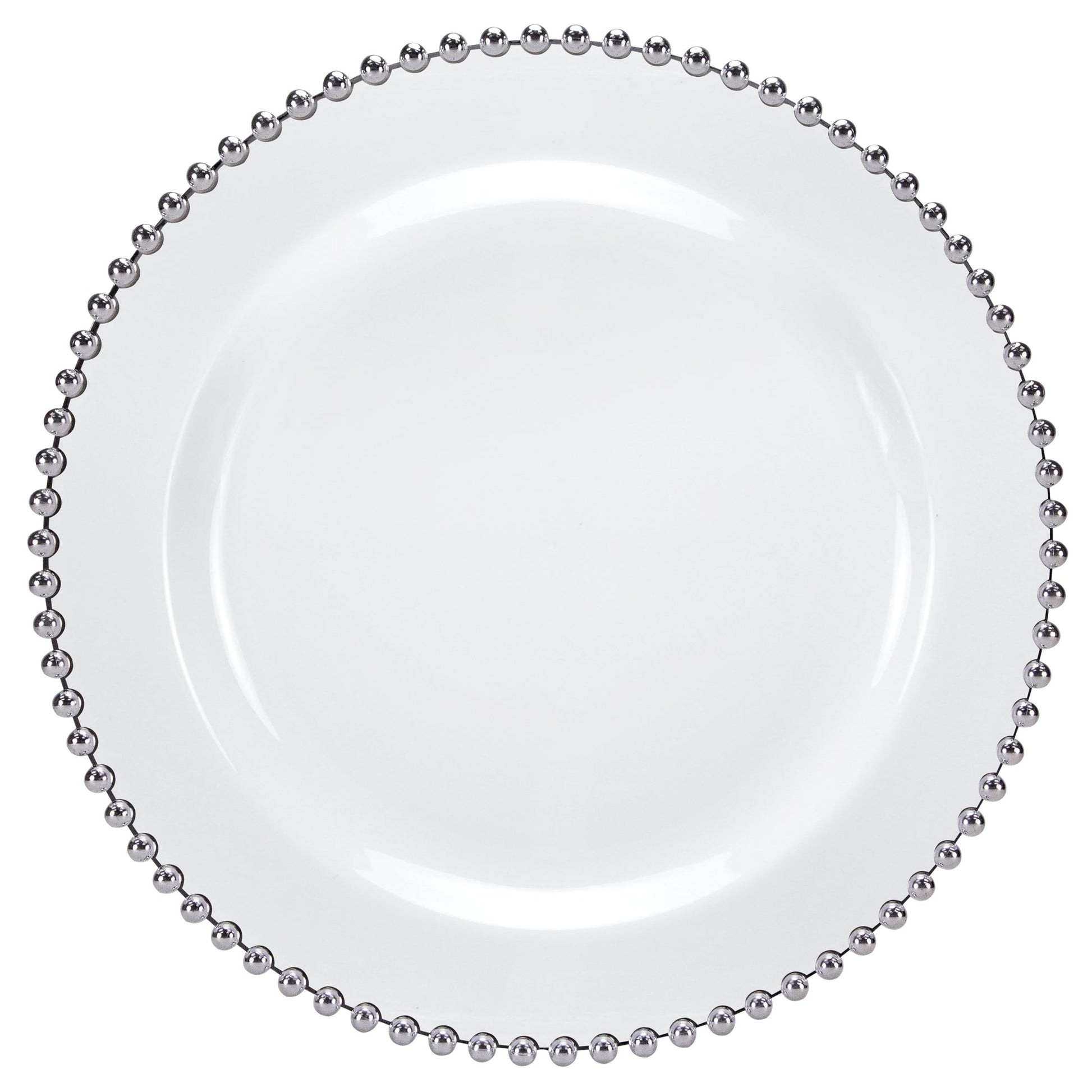 Beaded Premium Plastic Round Dinnerware - Elegant Disposable Plates for Weddings, Parties & Catering