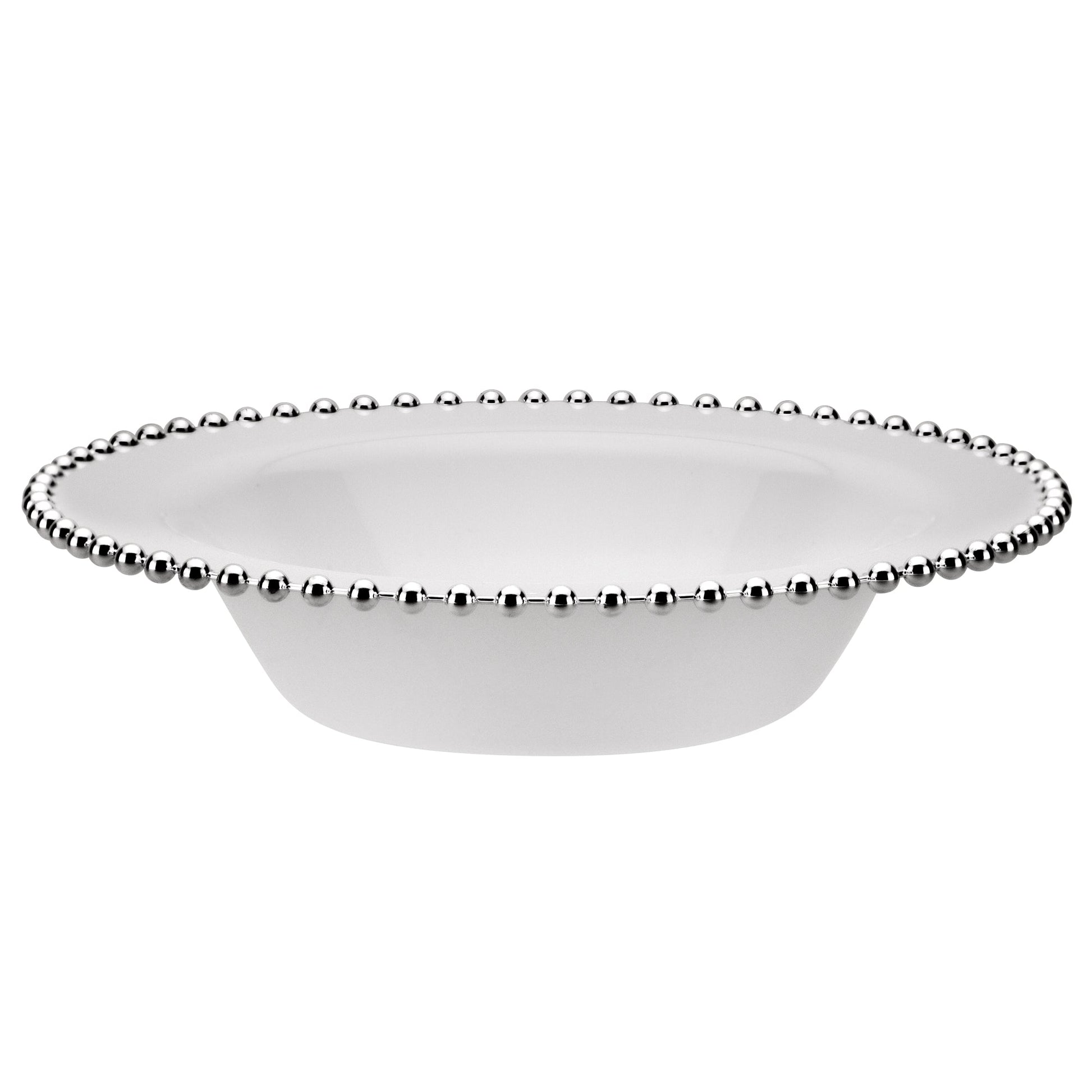 Beaded Premium Plastic Round Dinnerware - Elegant Disposable Plates for Weddings, Parties & Catering