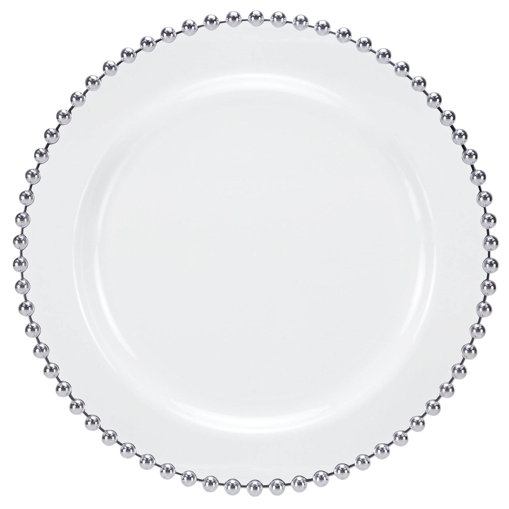 Beaded Premium Plastic Round Dinnerware - Elegant Disposable Plates for Weddings, Parties & Catering