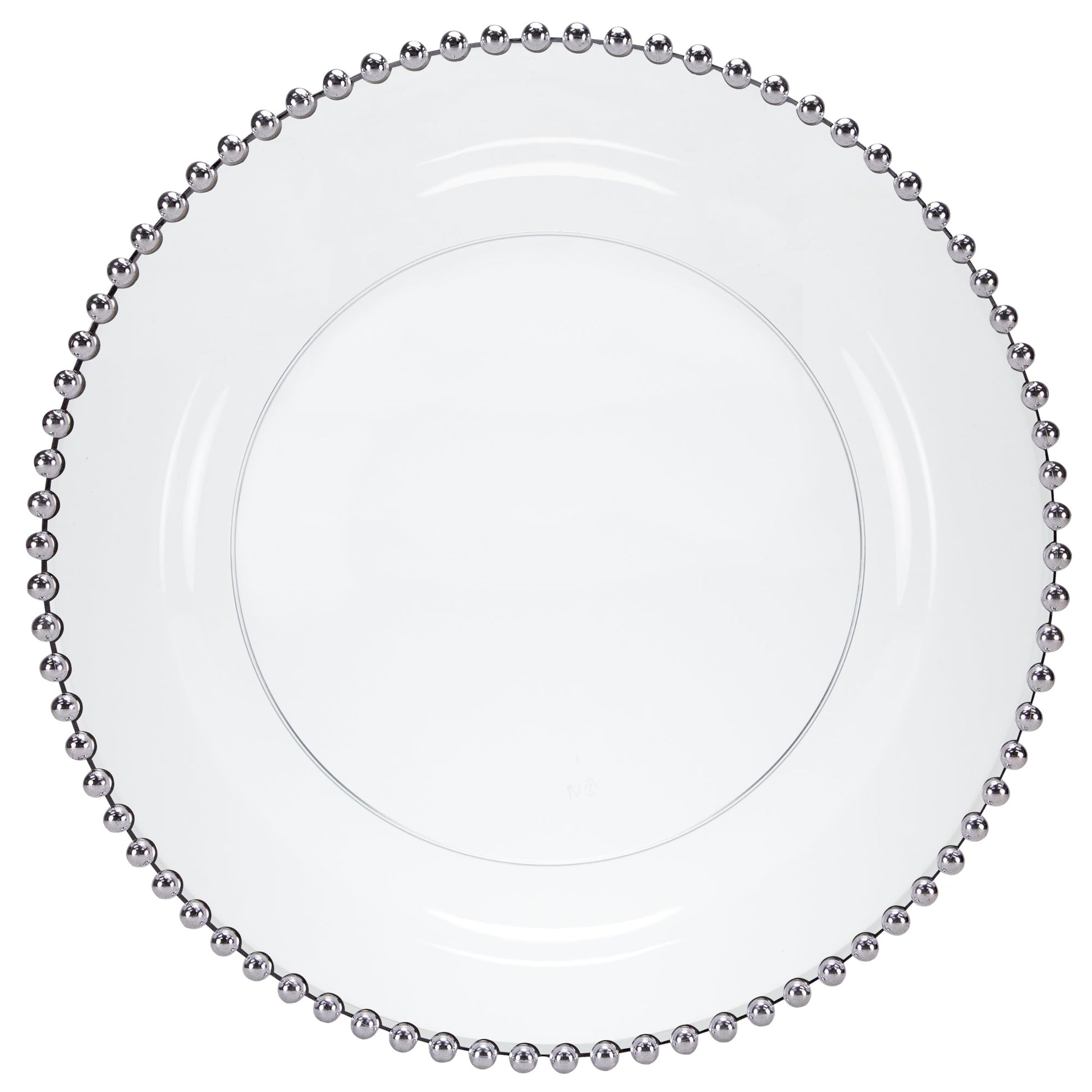 Beaded Premium Plastic Round Dinnerware - Elegant Disposable Plates for Weddings, Parties & Catering