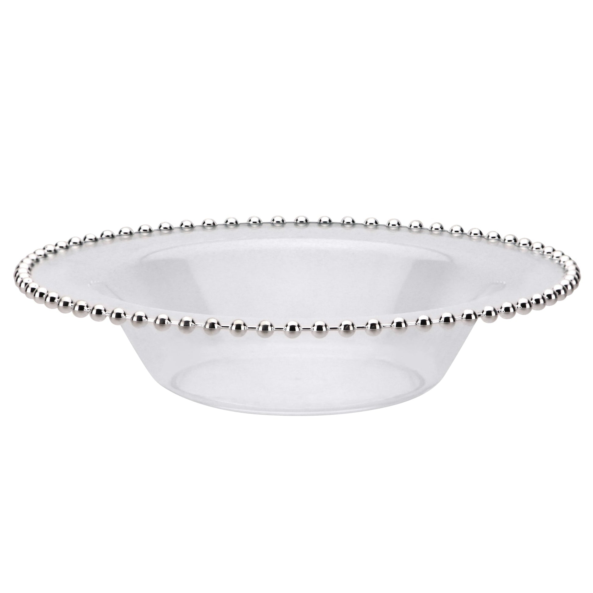 Beaded Premium Plastic Round Dinnerware - Elegant Disposable Plates for Weddings, Parties & Catering