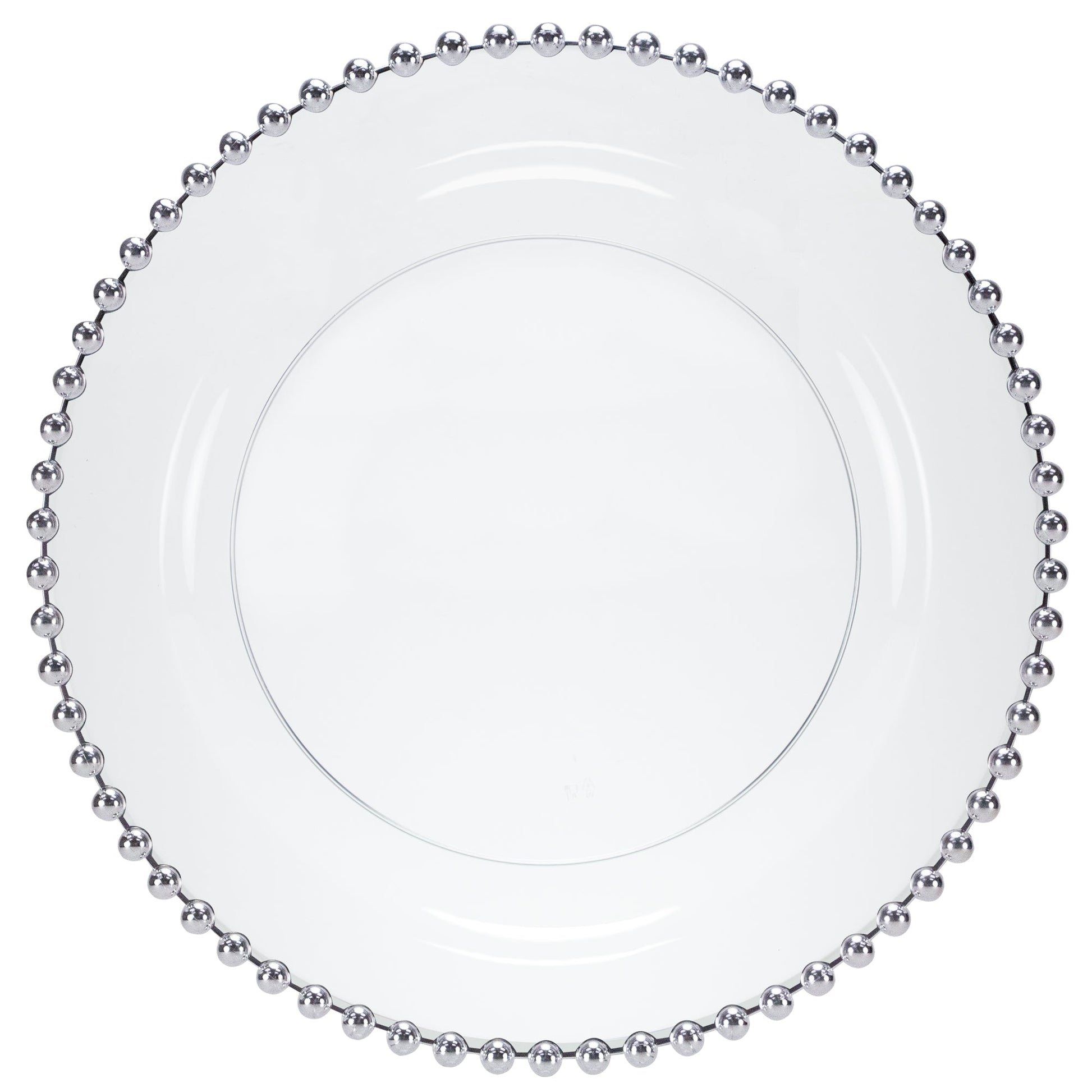 Beaded Premium Plastic Round Dinnerware - Elegant Disposable Plates for Weddings, Parties & Catering