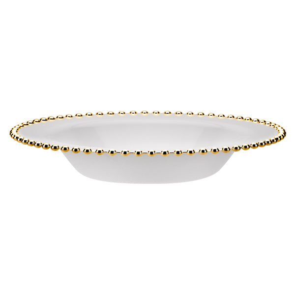 Beaded Premium Plastic Round Dinnerware - Elegant Disposable Plates for Weddings, Parties & Catering