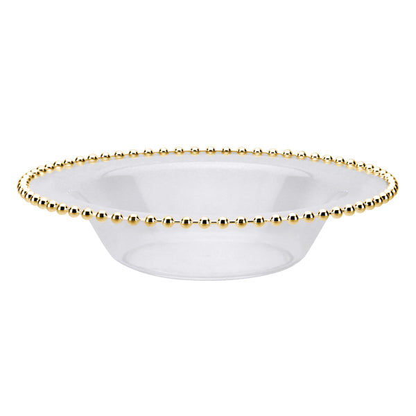 Beaded Premium Plastic Round Dinnerware - Elegant Disposable Plates for Weddings, Parties & Catering