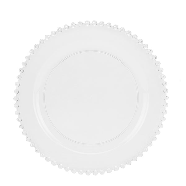 Beaded Premium Plastic Round Dinnerware - Elegant Disposable Plates for Weddings, Parties & Catering