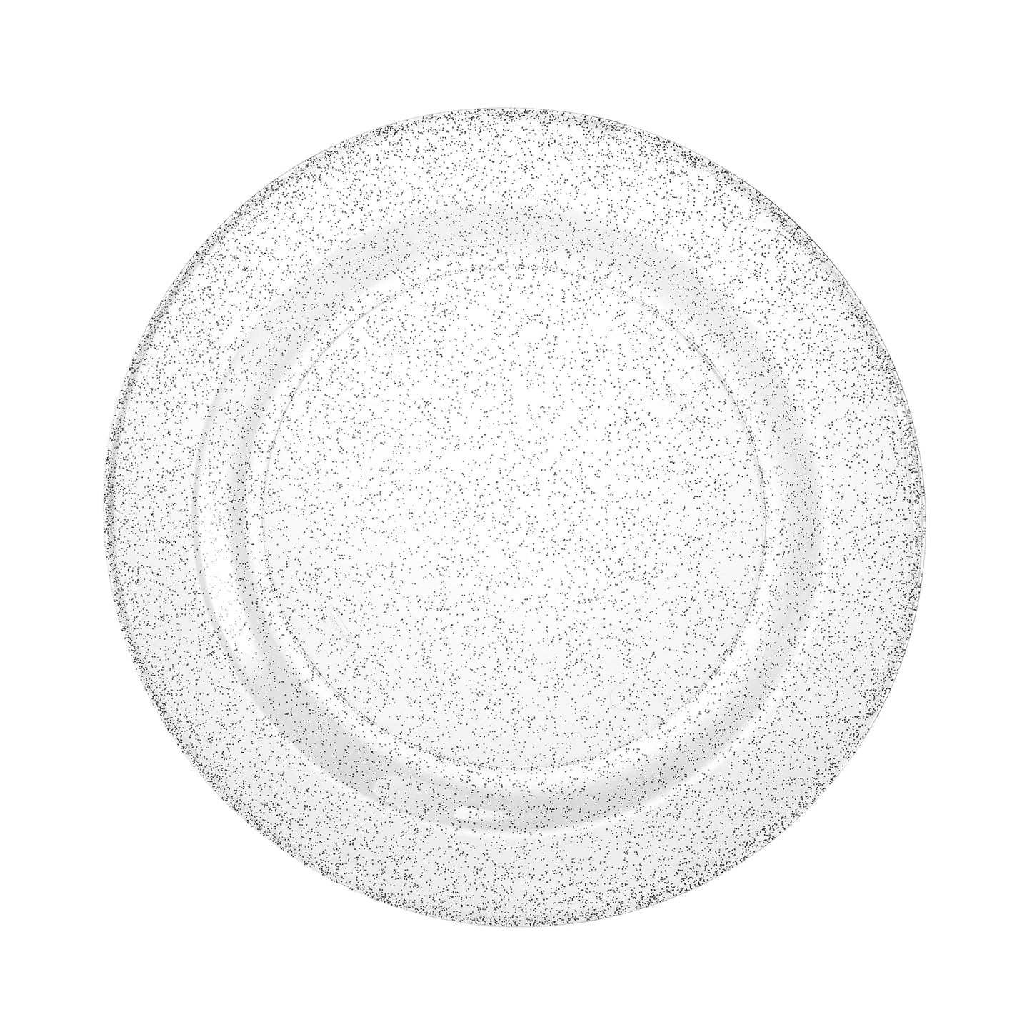 Glitter Premium Plastic Round Plate Sliver