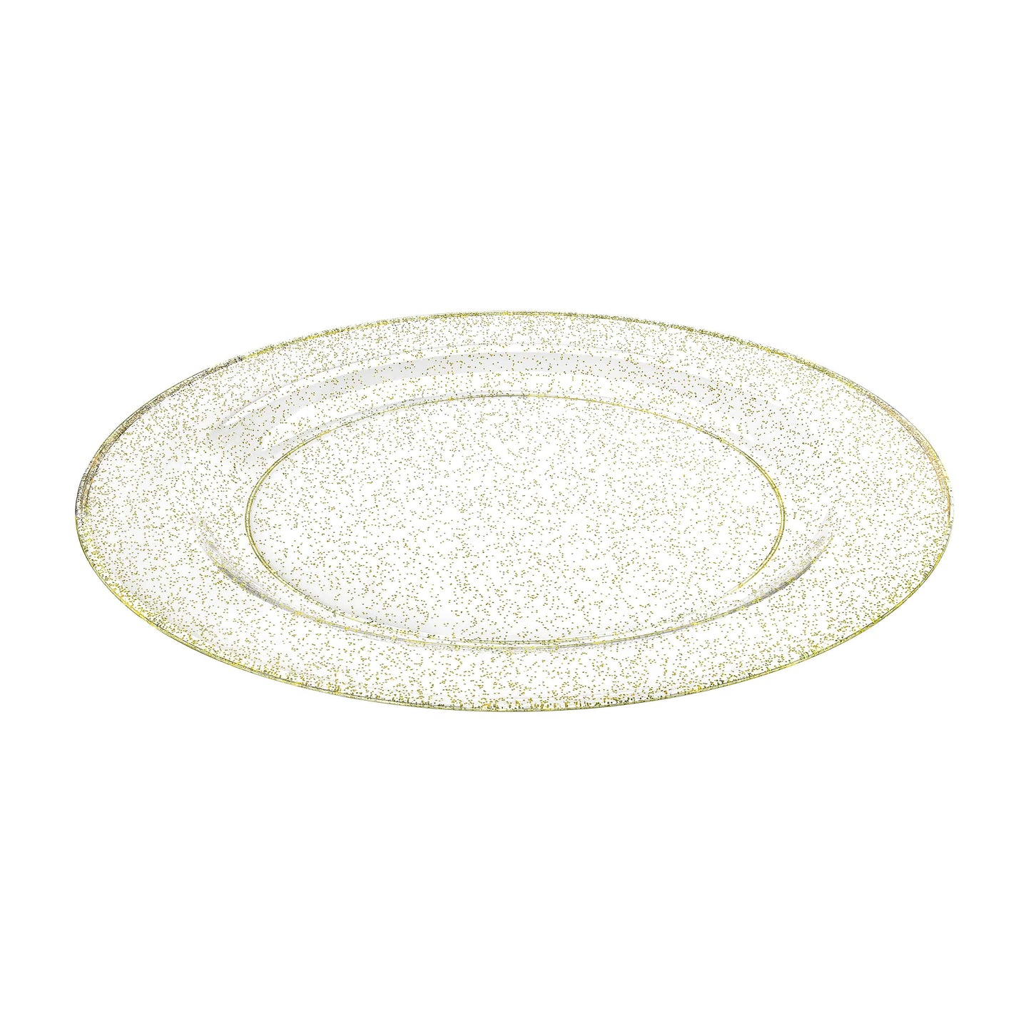 Glitter Premium Plastic Round Dinnerware - Gold Plate