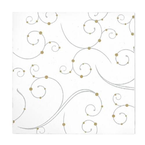 Beverage Napkin / Swirls & Pearls