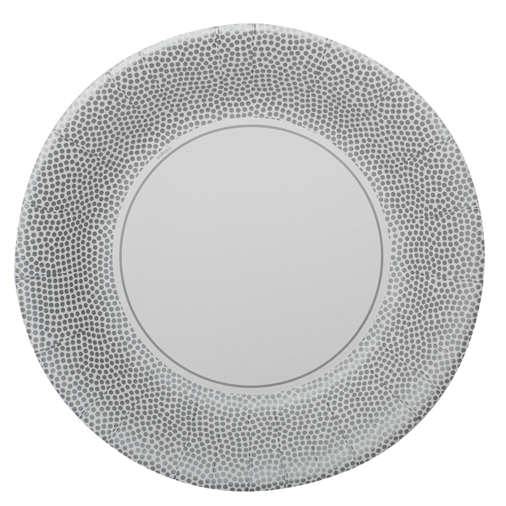 Metallic Dots Premium Paper Round Dinnerware - King Zak