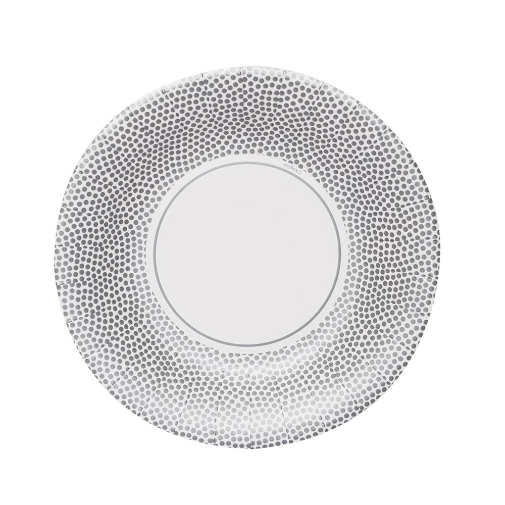 Metallic Dots Premium Paper Round Dinnerware - King Zak