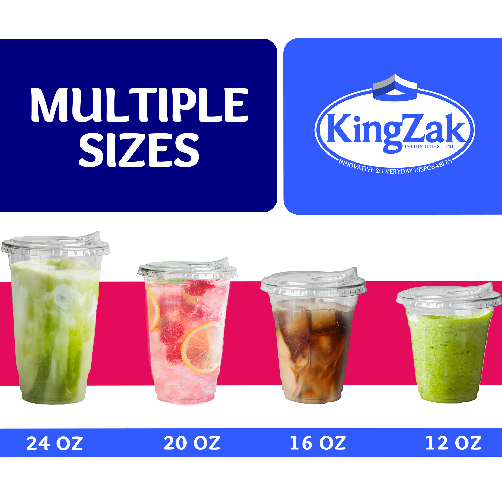 Clear PET Plastic Cups with Sipper Lids - Durable Disposable Cold Drink Cups with Spill-Resistant Lids