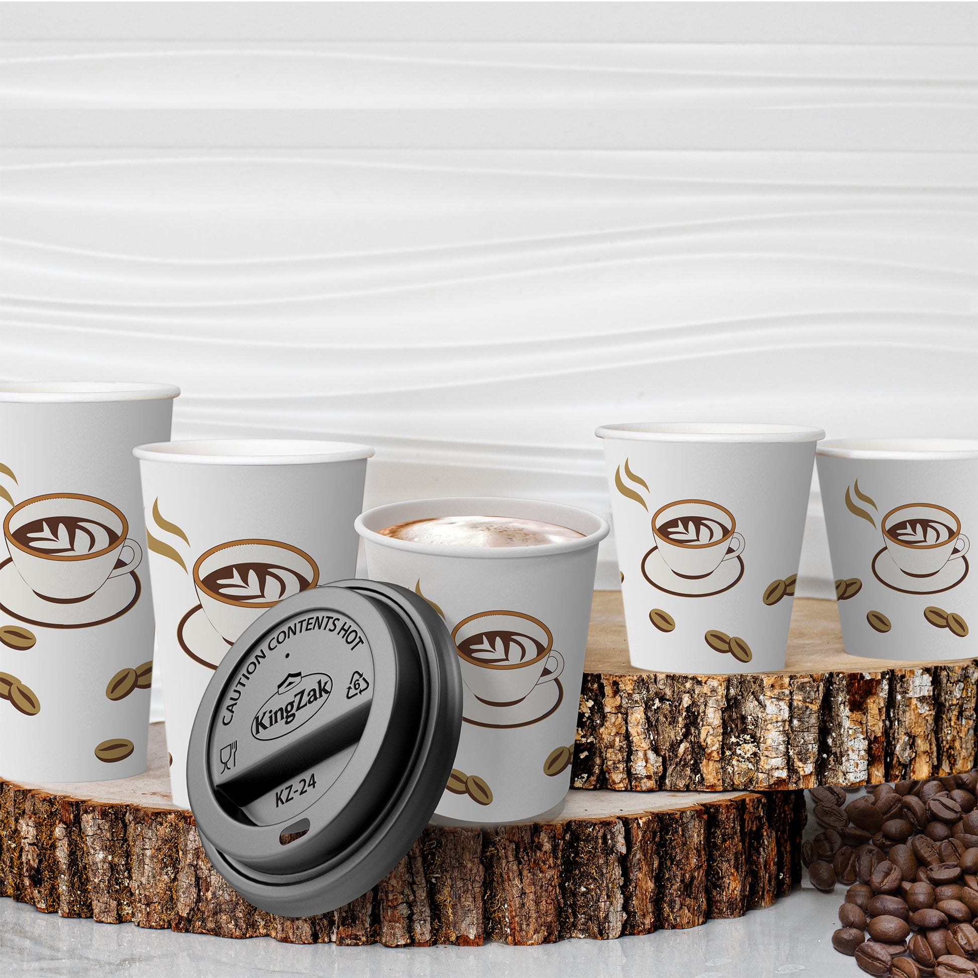 16oz Hot Cup Cafe – Disposable Coffee Cups for Hot Beverages & Drinks