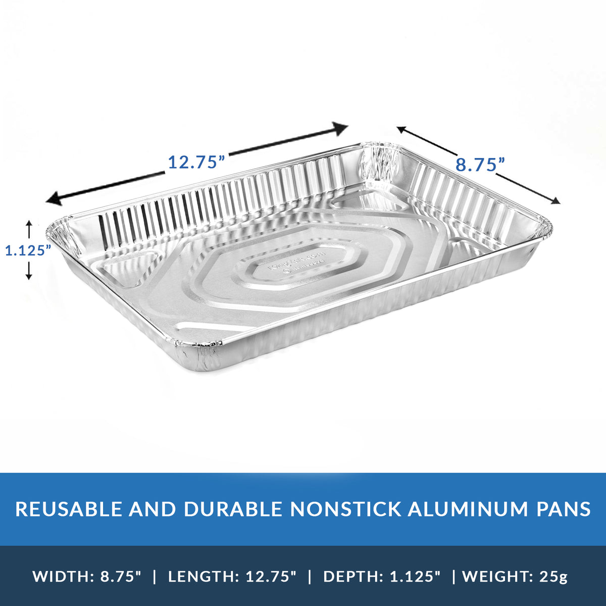 Heavy Duty Aluminum Foil 1/4 Size Cookie Sheet 12.75 L X 8.75 W X 1. –  King Zak