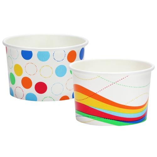 8oz Ice Cream Cups / Waves And Dots