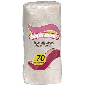 3 Ply Towel Roll - 70 Sheets / White