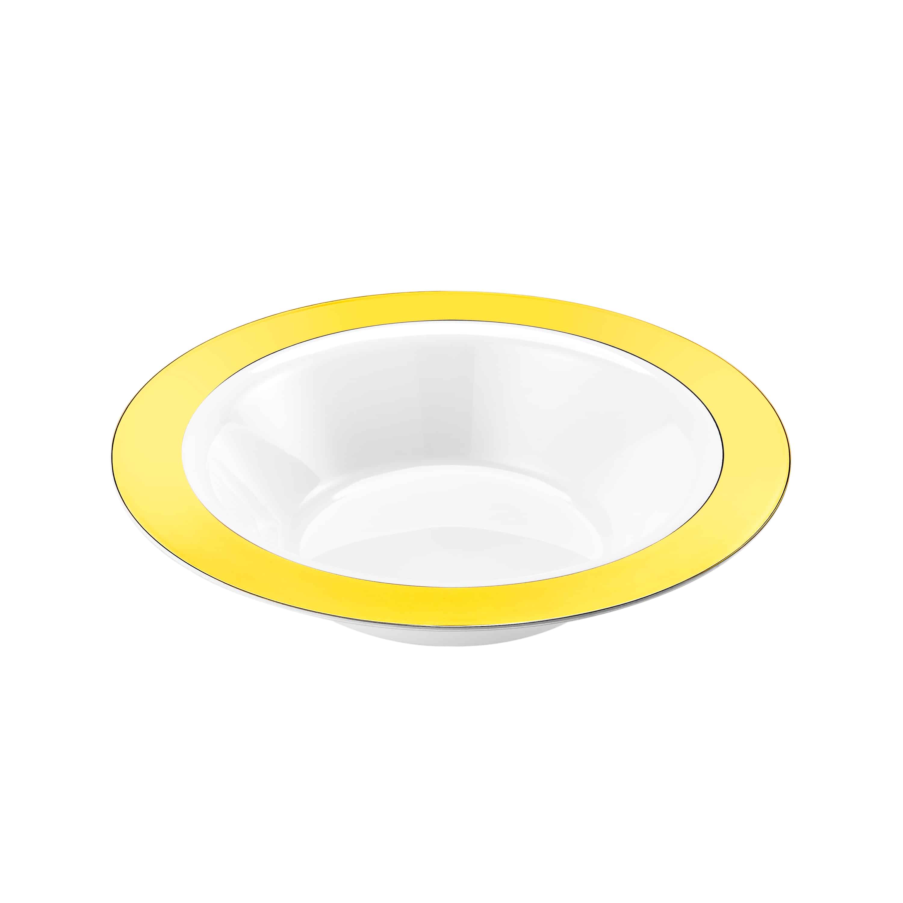 Magnificence Gold Rim Premium Plastic Round Dinnerware