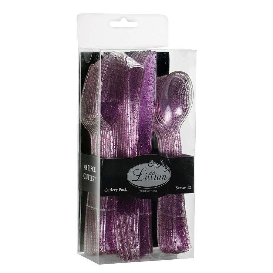 Cutlery / Purple Glitter