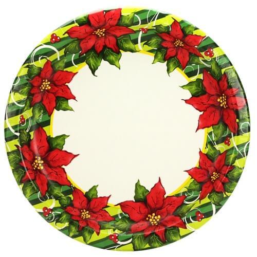 10inch Plate / Poinsettia Wreath