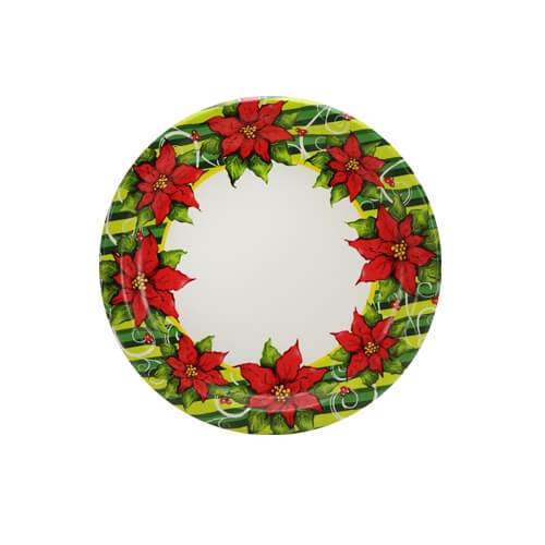 7inch Plate / Poinsettia Wreath