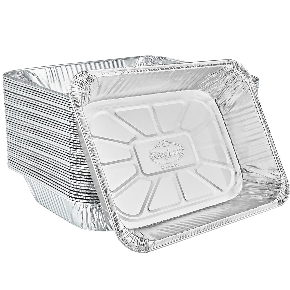 Standard Half Size Foil Steam Table Pans 9X13 [Lid Options Available] - King Zak