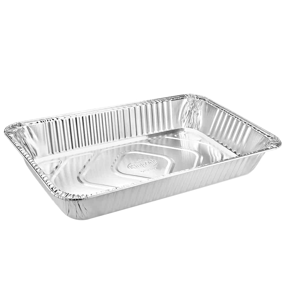 Heavy Duty Aluminum Foil Full Size Deep Pan 20.75" L X 12.8" W X 3.2" D [50 Count] - King Zak