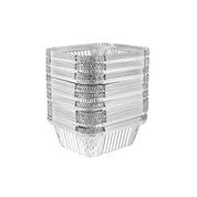 Large stack of 1 lb. Oblong Foil Take-Out Pan