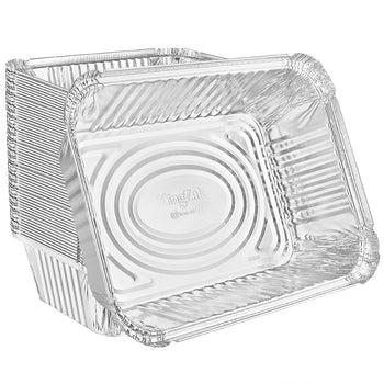 Aluminum Foil 5lb Oblong Pan 9.85" L X 7.125" W X 2.875" D [250 Count] - King Zak