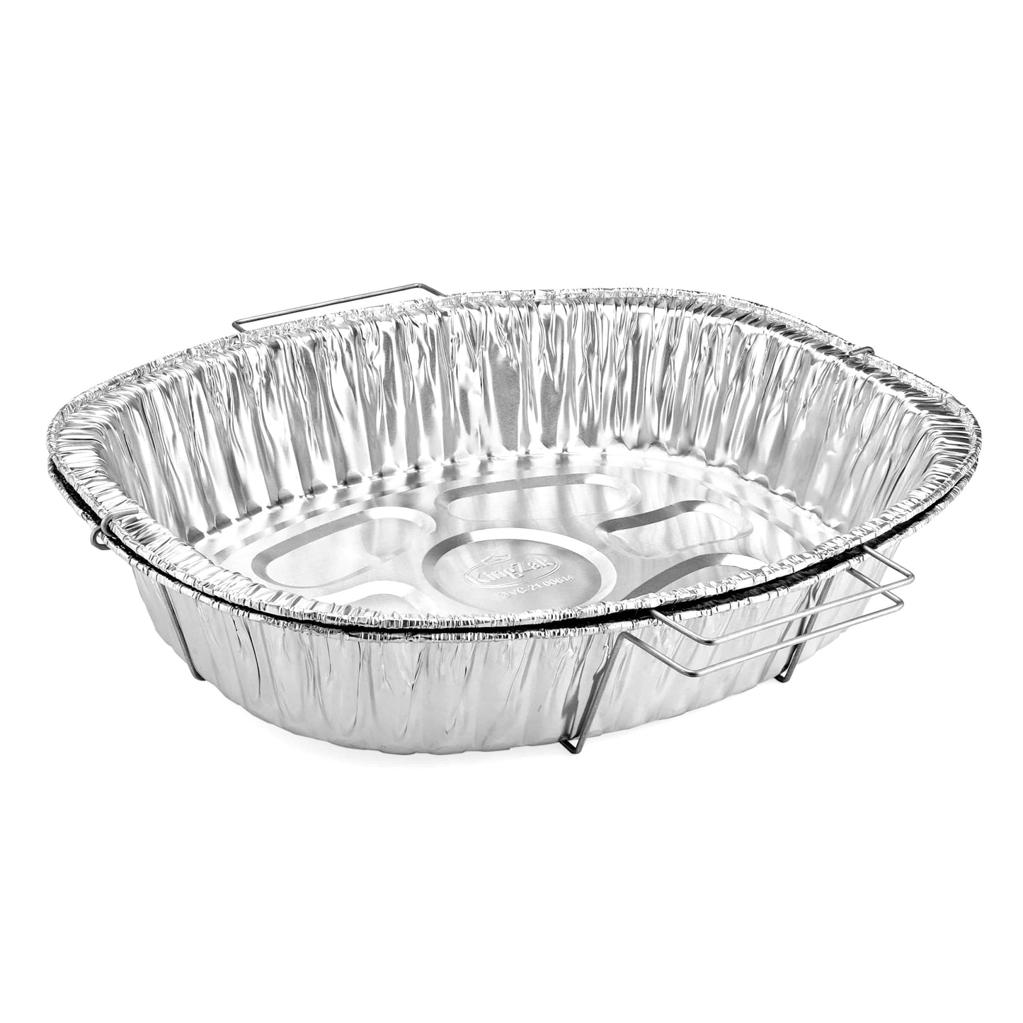 Heavy Duty Aluminum Foil Oval Rack Roaster With Handle