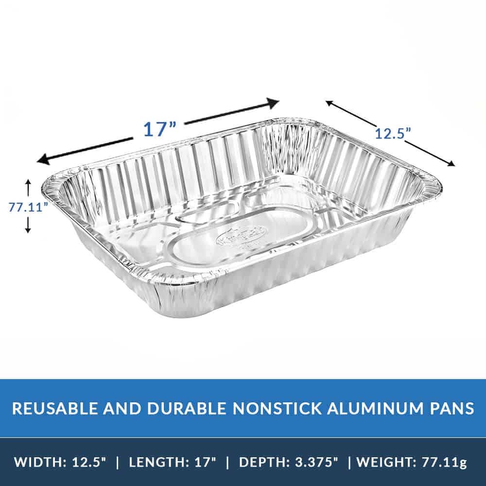 Heavy Duty Aluminum Foil Large Rectangle Roasters 17" L X 12.5" W X 2.375" D