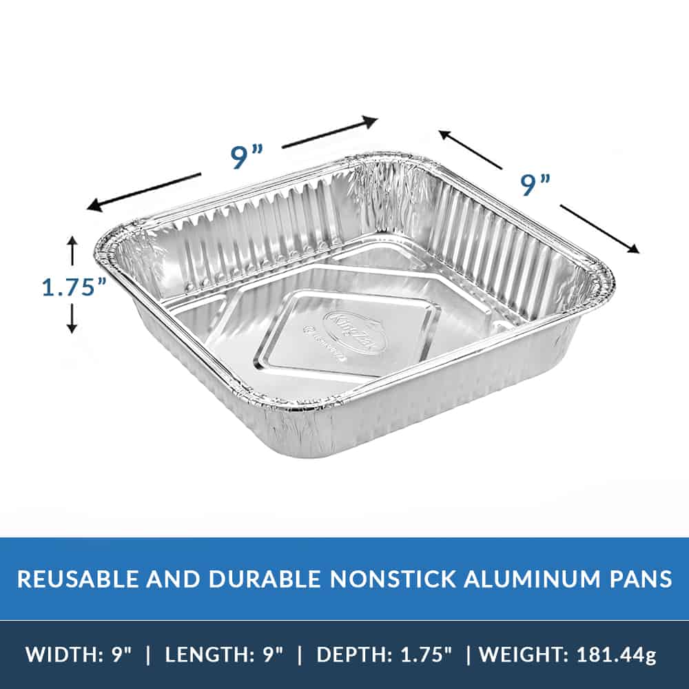 Premium Heavy Weight Aluminum 9" Square, Deep Cake Pan [500 Count] - King Zak