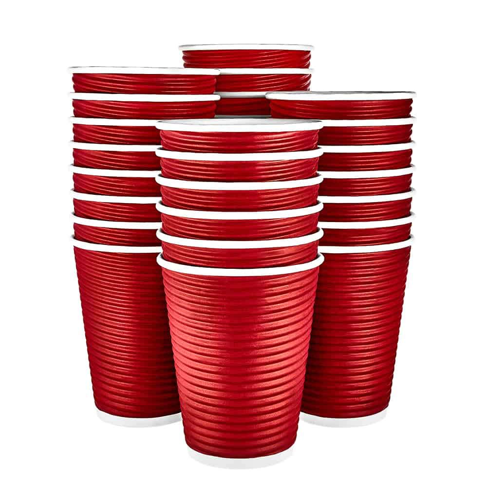 Premium Quality Paper Ripple Hot Cups<br/>Size Options: 12oz Hot Cup and 16oz Hot Cup - King Zak