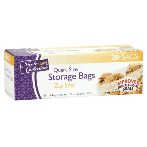 Premium Heavy Weight Plastic Zip Seal Storage Bags: 1qt Storage Bag