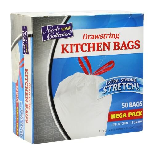 Premium Heavy Weight Plastic Trash Bags: 13 Gallon Trash Bags